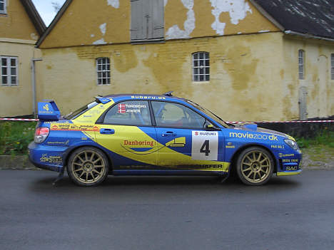Løbets 2’er Christian Jensen i Subaru på prøve 7.